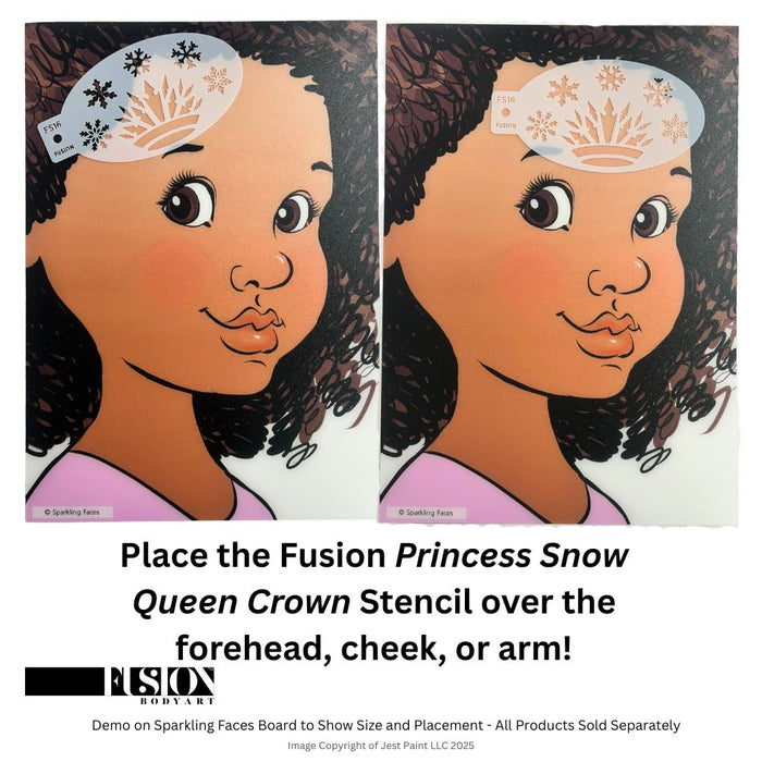 Fusion Body Art | Face Painting Stencil - Princess Snow Queen Crown FS16