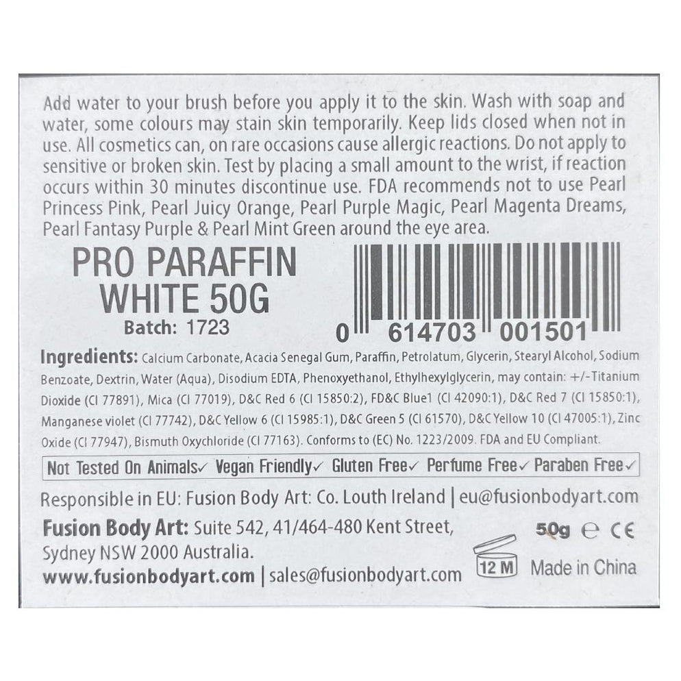 Tienda Fusion Body Art Pintura facial | Prime PRO Paraffin White 50gr ...