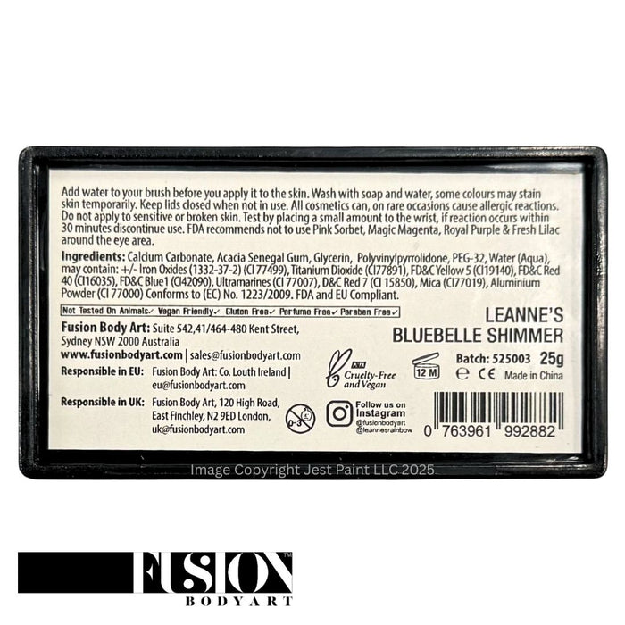 Fusion Body Art |  Leanne's Happy Pixie Petal Palette Refill - BLUEBELLE SHIMMER 25gr