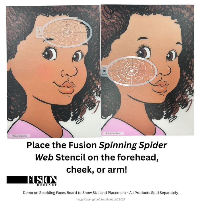 Fusion Body Art | Face Painting Stencil - Spinning Spider Web FS20