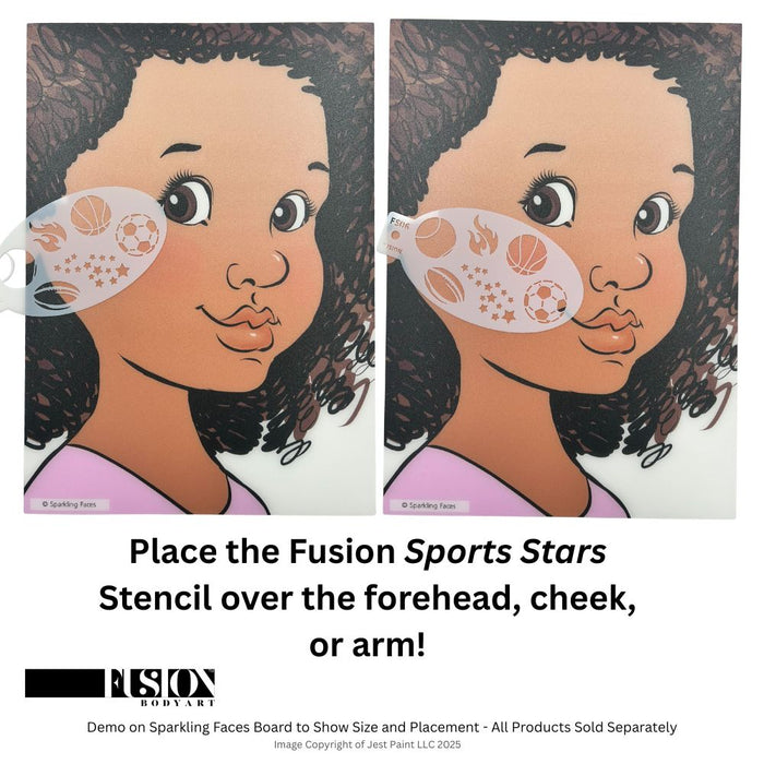 Fusion Body Art | Face Painting Stencil - Sport Stars FS06