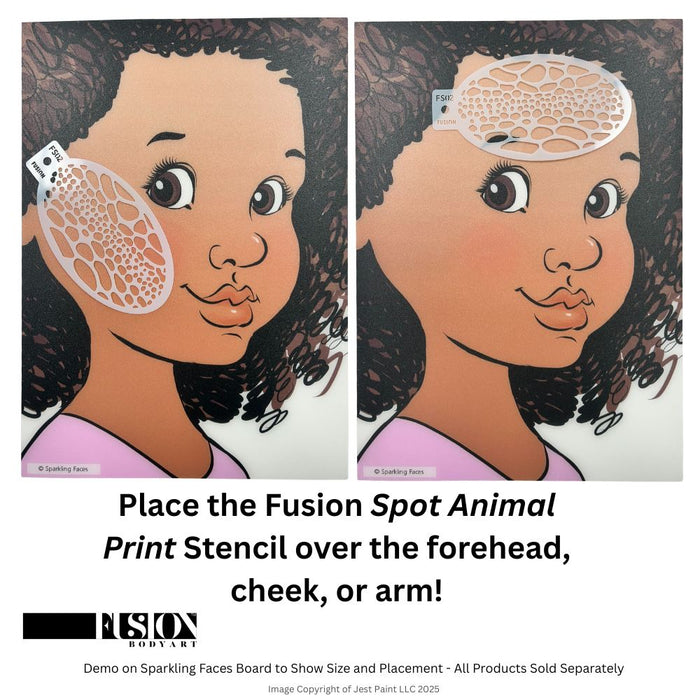 Fusion Body Art | Face Painting Stencil - Spot Animal Print FS02