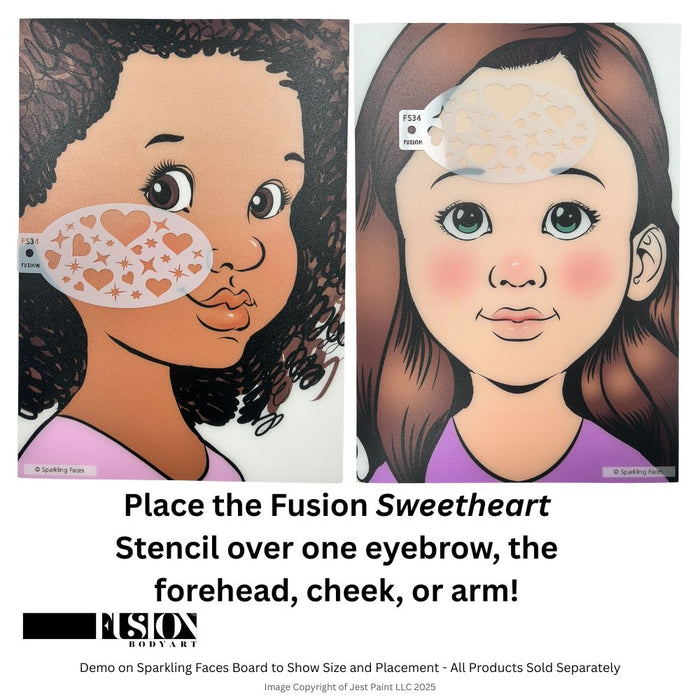 Fusion Body Art | Face Painting Stencil - Sweet Heart FS34