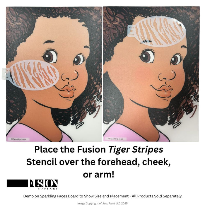 Fusion Body Art | Face Painting Stencil - Tiger Stripes FS19