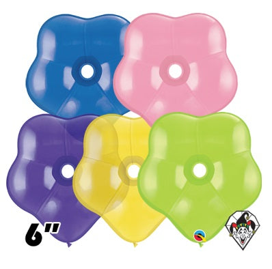 Qualatex Balloons | (410)  6" Geo Blossom Flower - 5 Color Assortment - 50ct