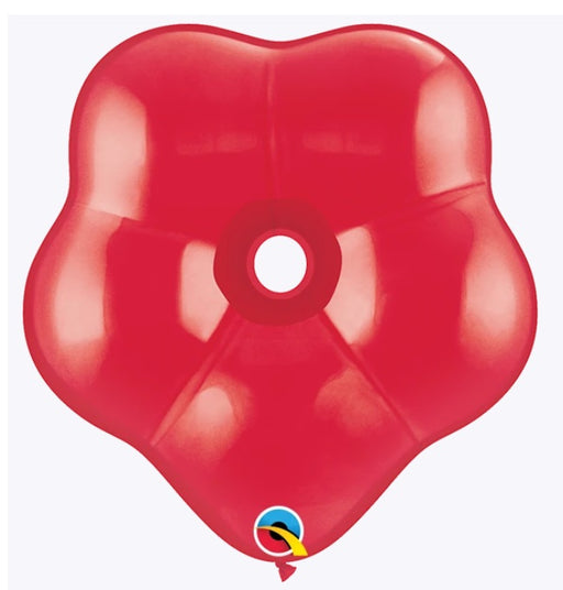 Qualatex Balloons | (410)  6" Geo Blossom Flower - Standard Red - 50ct