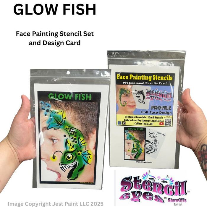 Stencil Eyes / Profiles - Face Painting Stencil - Glow Fish