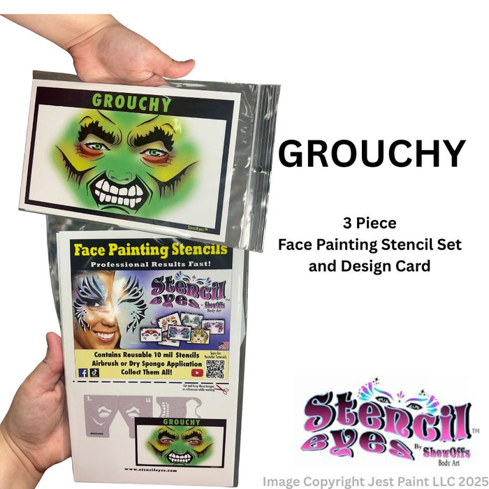 Stencil Eyes - Face Painting Stencil - GROUCHY - Child Size