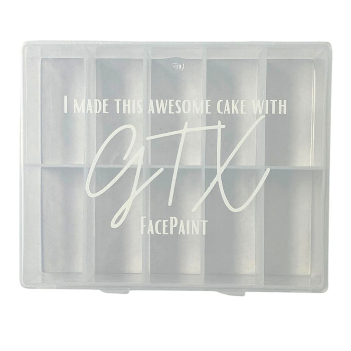 GTX Facepaint | Crafting Cake Case -  Clear Empty Box with Hinged Lid - 10 Spaces