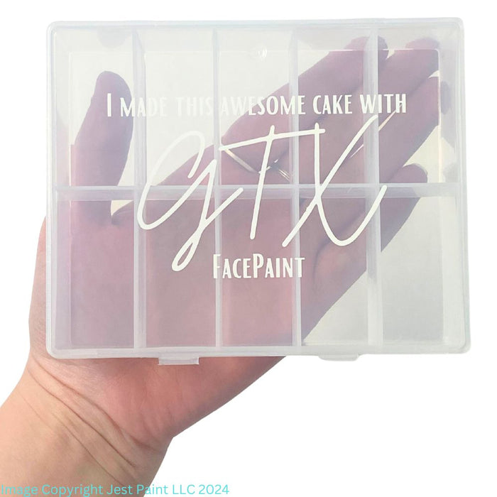 GTX Facepaint | Crafting Cake Case -  Clear Empty Box with Hinged Lid - 10 Spaces