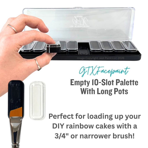 GTX Facepaint | Empty One Stroke Crafting Cake Case - Palette with 10 Long Pots