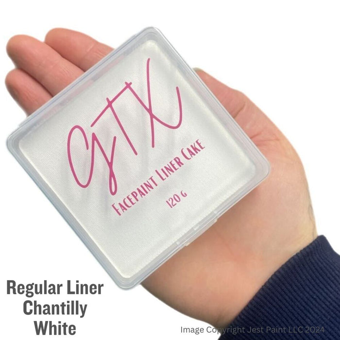 GTX Face Paint | Face Paint Liner Cake - Reg White Chantilly Lace  120gr