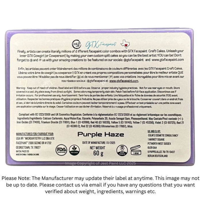 GTX Face Paint | Crafting Cake - Regular Purple Haze  60gr