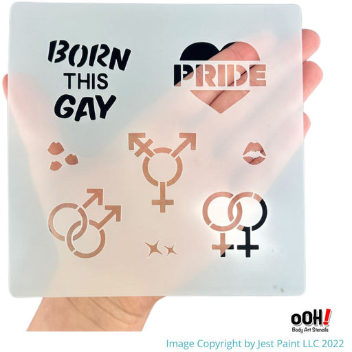 Ooh! Face Painting Stencil | Gay Pride Stencil Block (SB33)