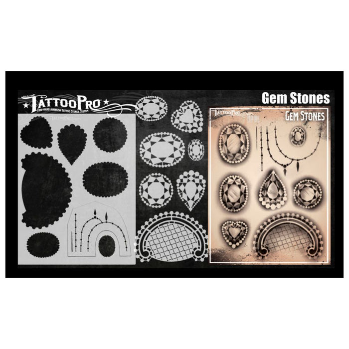 Tattoo Pro 181 | Air Brush Body Painting Stencil - Gemstones