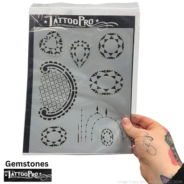 Tattoo Pro 181 | Air Brush Body Painting Stencil - Gemstones