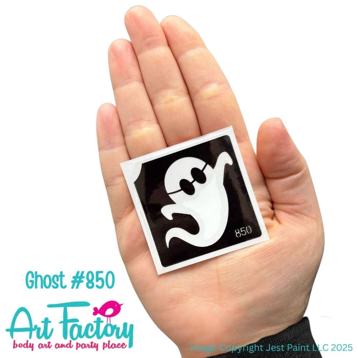 Art Factory | Glitter Tattoo Stencil - (850) Ghost - 5 Pack - #48
