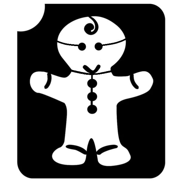 Art Factory | Glitter Tattoo Stencil - (810) Gingerbread - 5 Pack - #200