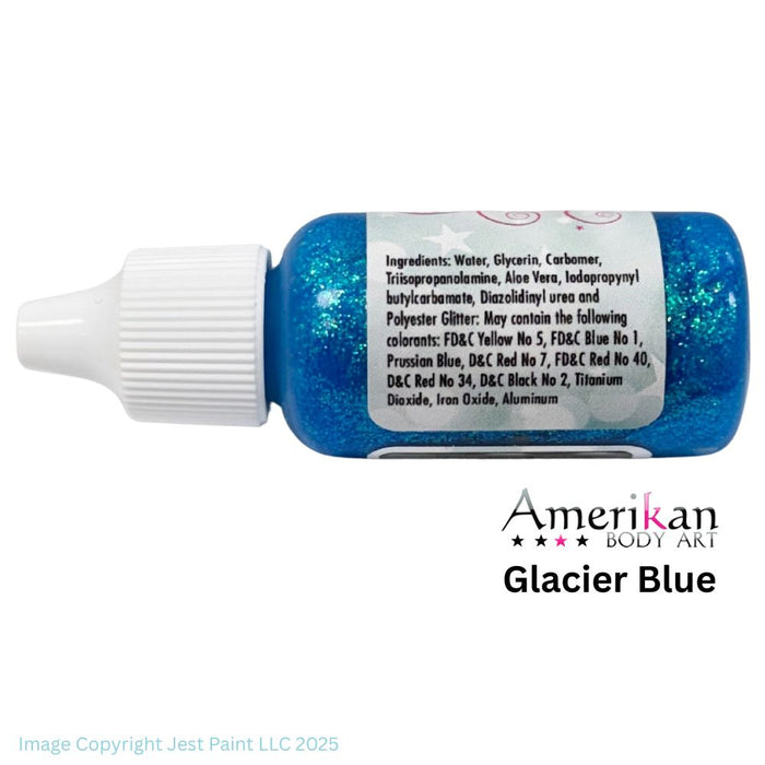 Amerikan Body Art | LIQUID BLING Face Painting Glitter Gel - Glacier Blue  1/2oz   #11