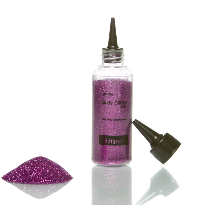 Body Glitter Spray, Glitter Makeup Spray for Hair Body Clothes, Purple,  with 1 Jar of Refills.