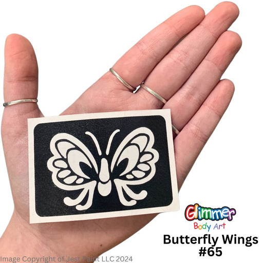 Glimmer Body Art |  Triple Layer Glitter Tattoo Stencils - 5 Pack - Butterfly Wings - #65