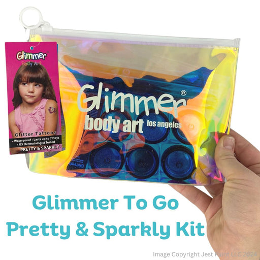 Glimmer Body Art | PRETTY AND SPARKLY Glitter Tattoo Kit with 15 Stencils (Varying Colors of Glitter)