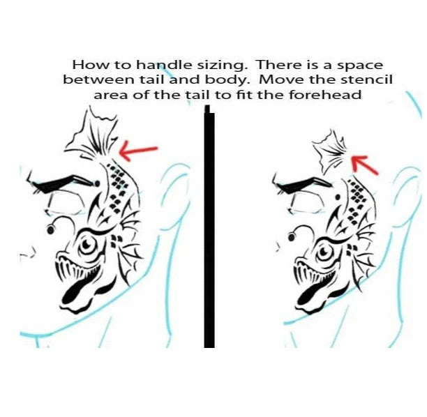 Stencil Eyes / Profiles - Face Painting Stencil - Glow Fish