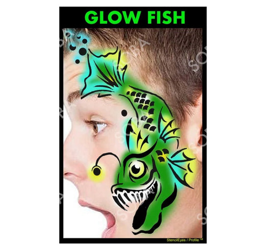 Stencil Eyes / Profiles - Face Painting Stencil - Glow Fish