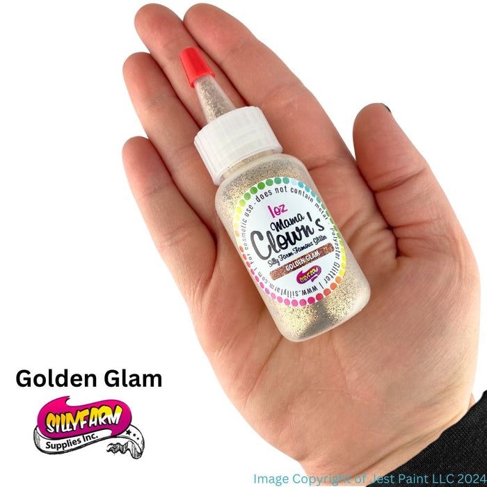Mama Clown's Famous Glitter | Face Paint Glitter Poof - Opaque Golden Glam (1oz)
