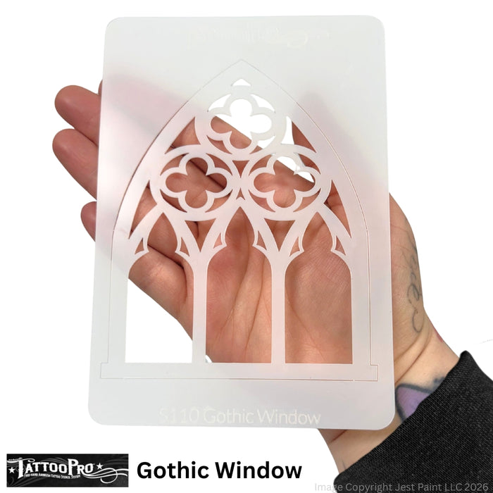Tattoo Pro  | Body Painting Stencil - SINGLES Gothic Window - S110