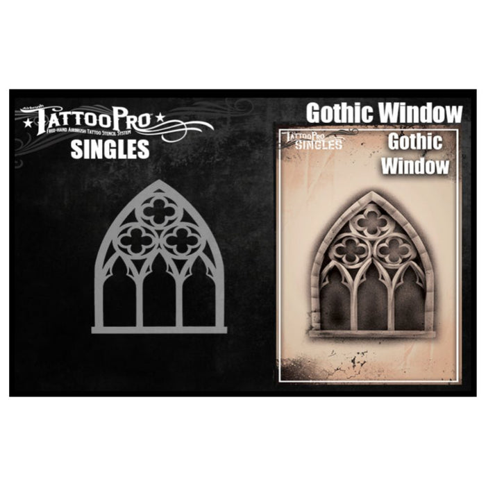 Tattoo Pro  | Body Painting Stencil - SINGLES Gothic Window - S110