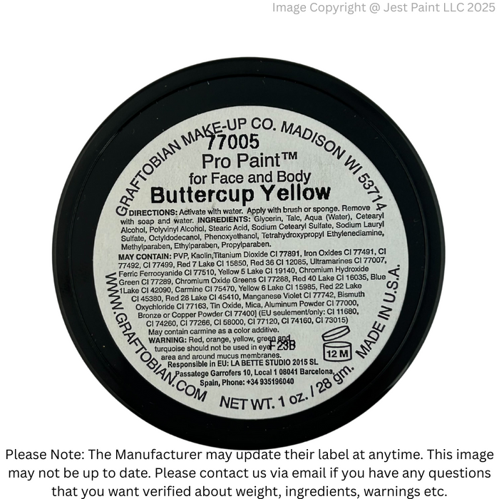 Graftobian Pro Face Paint - Buttercup Yellow 28gr