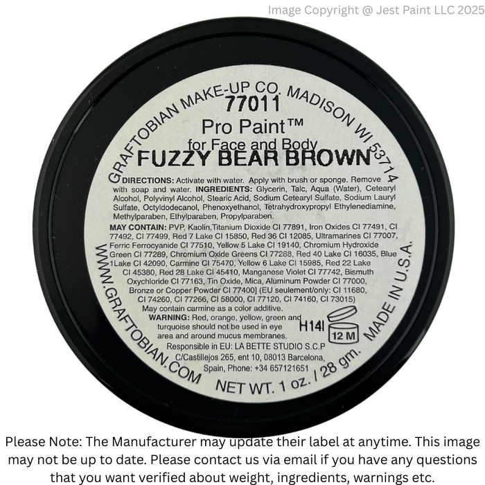 Graftobian Pro Face Paint - Fuzzy Bear Brown 28gr