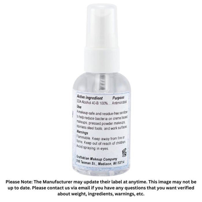 Graftobian Professional Makeup | Makeup and Surface Sanitizing Spray 2oz