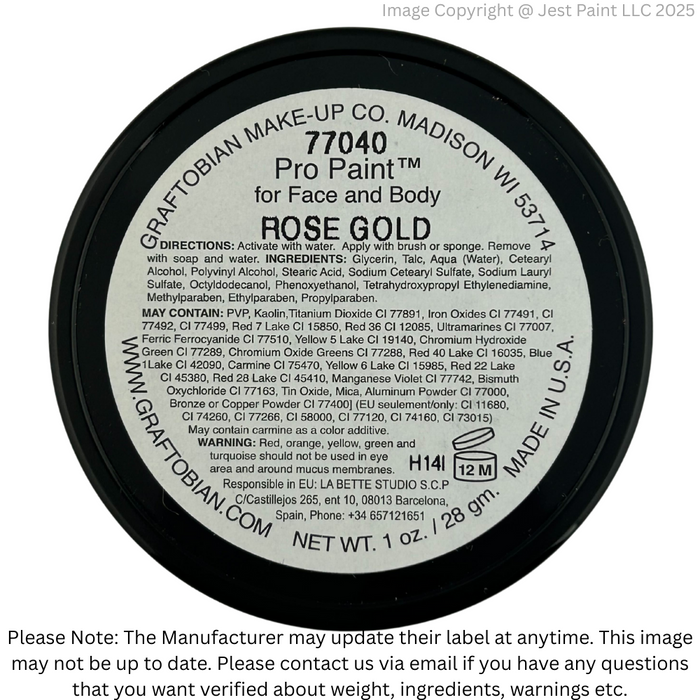 Graftobian Pro Face Paint - Pearl Rose Gold 28gr
