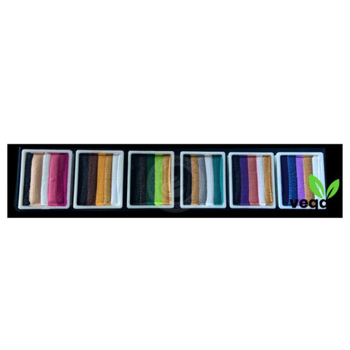 Cameleon Face Paint  | Split Cake Colorblock Palette - Grown Up Glitz 1 - 6 x 10gr