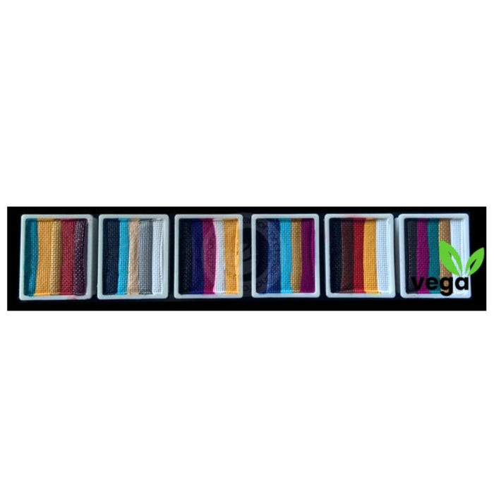 Cameleon Face Paint  | Split Cake Colorblock Palette - Grown Up Glitz 2 - 6 x 10gr