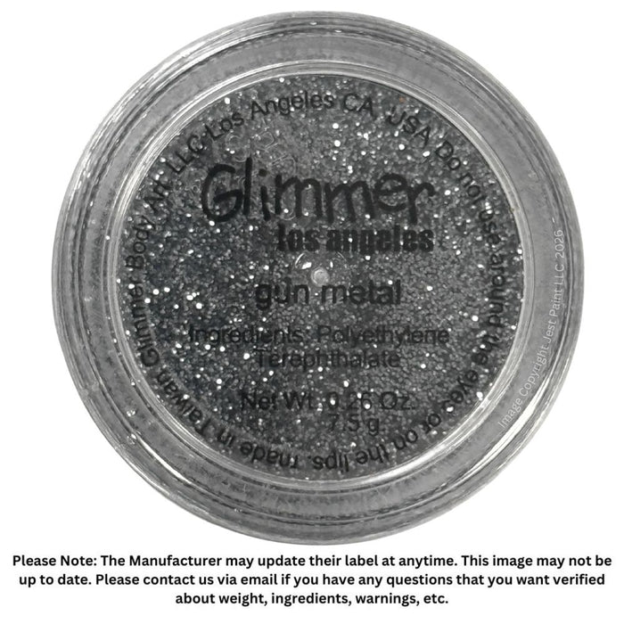 Glimmer Body Art Face Paint Glitter Jar - Gun Metal - 7.5gr