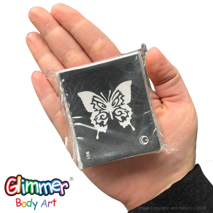 Glimmer Body Art |  High Definition Glitter / INK Tattoo Stencils - Small HD STENCIL SET - 80 Stencils