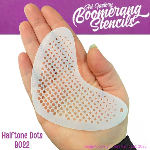 Art Factory | Boomerang Face Painting Stencil - Halftone Dots (B022)