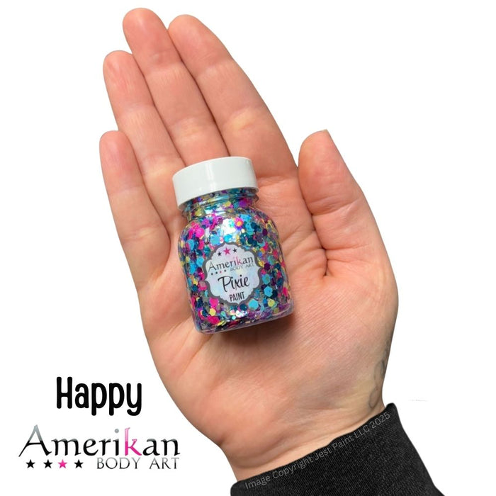 Pixie Paint Face Paint Glitter Gel - Happy - Small 1oz