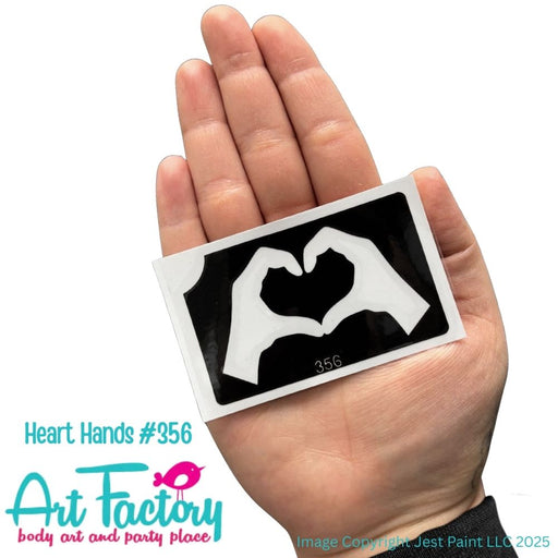 Art Factory | Glitter Tattoo Stencil - (356) Heart Hands- 5 Pack - #163
