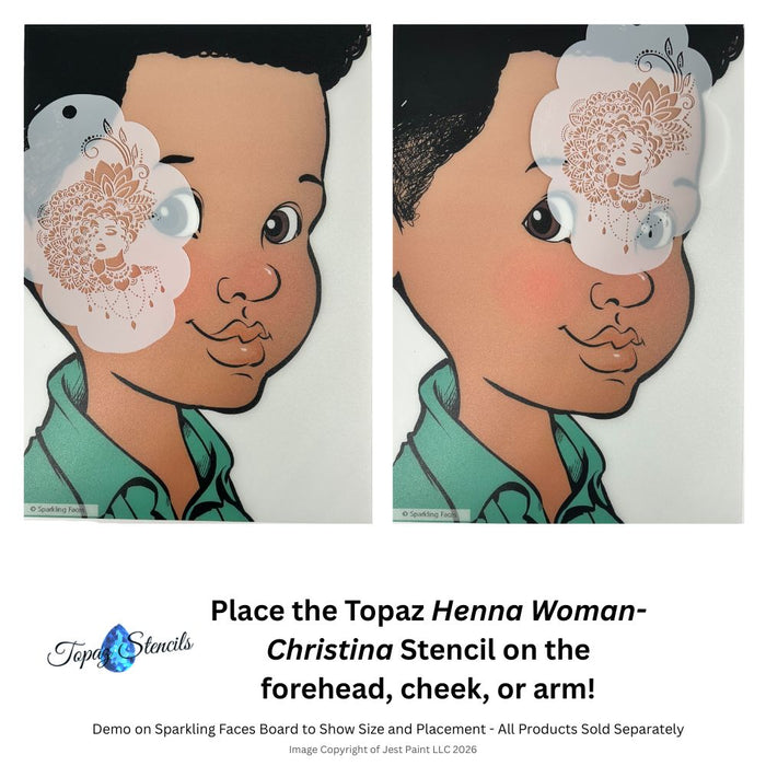 Topaz Stencils | Face Painting Stencil - BIG Henna Woman - Christina  (0947) - DISCONTINUED