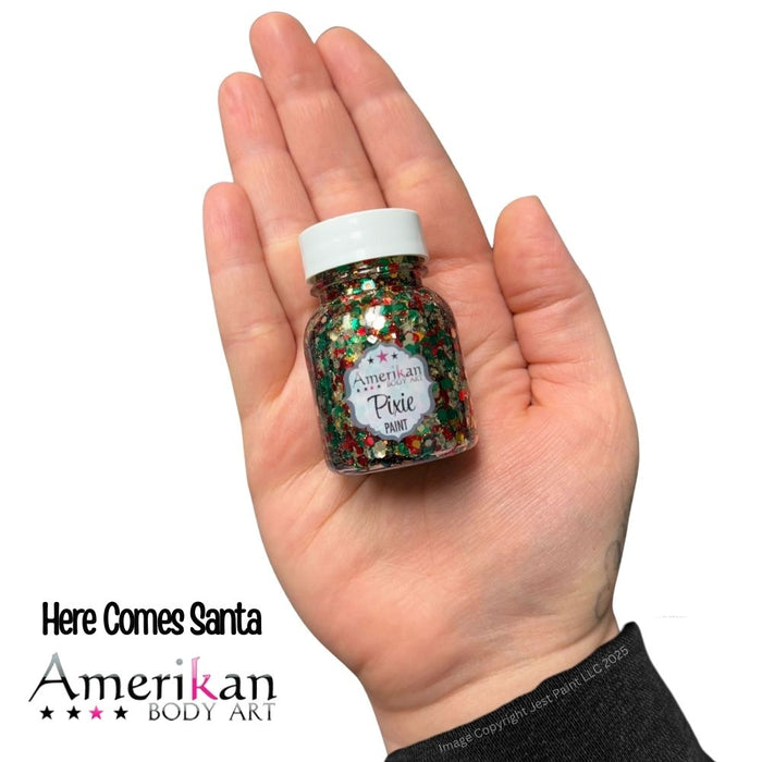 Pixie Paint Face Paint Glitter Gel  - Here Comes Santa Claus -  Small 1oz