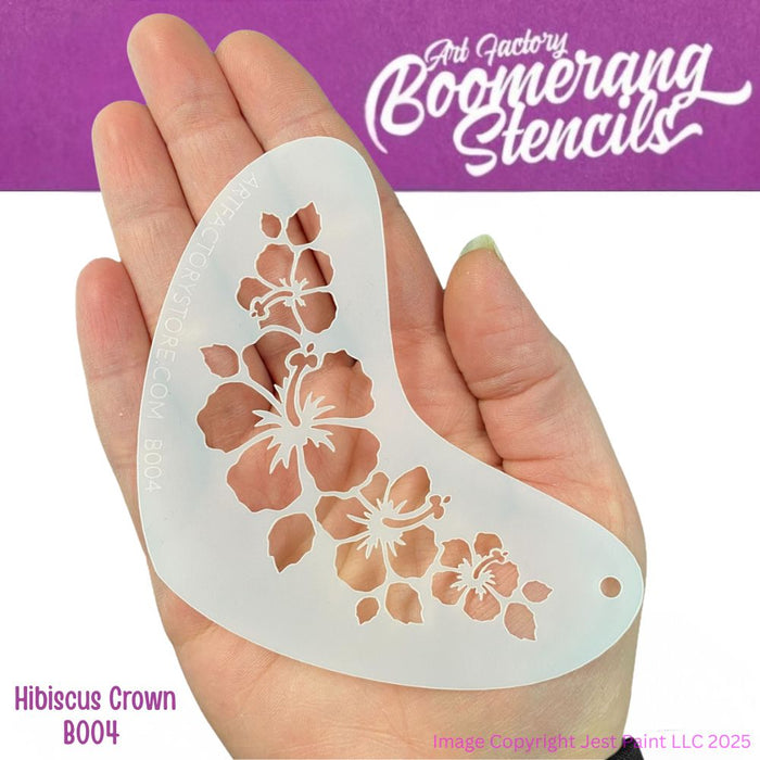 Art Factory - Boomerang Face Painting Stencil - Hibiscus Crown (B004)