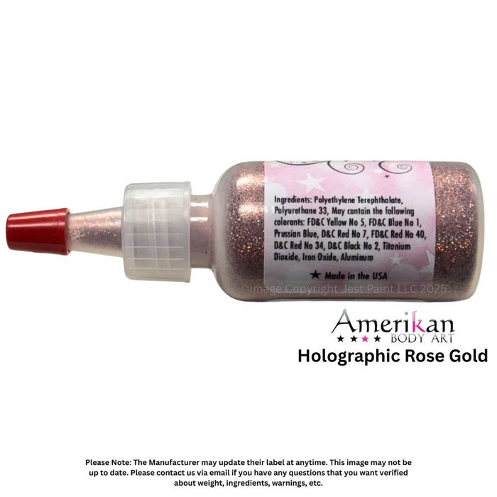 Amerikan Body Art | Face Paint Glitter Poof - Holographic Rose Gold (1/2oz) #35