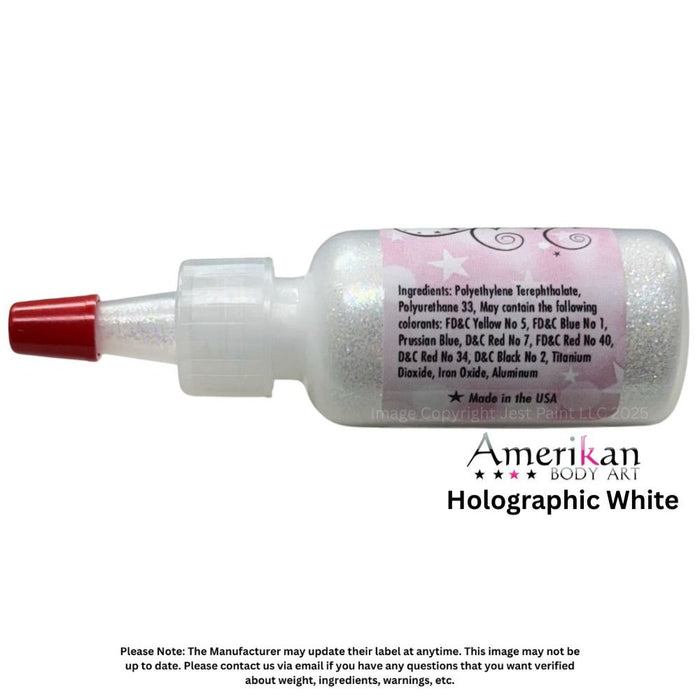 Amerikan Body Art | Face Paint Glitter Poof - Holographic White (1/2oz) #1
