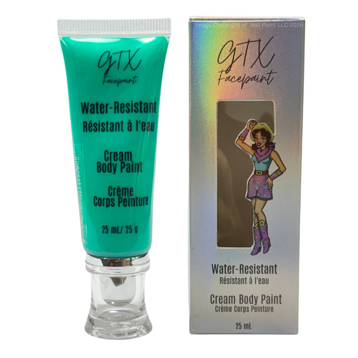 GTX Paint | Silicone Based Water Resistant Cream -Neon Honkey Tonk Turquoise - 25ml Easy Squeeze Tube (SFX - Non Cosmetic)