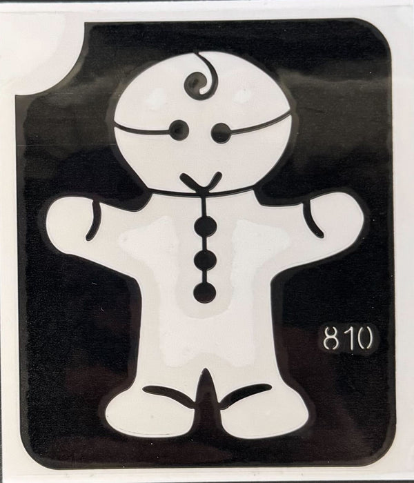Art Factory | Glitter Tattoo Stencil - (810) Gingerbread - 5 Pack - #200