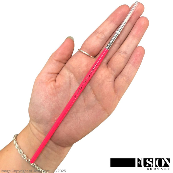 Leanne's Rainbow | Face Painting Brush White Taklon Bristles - Round #3